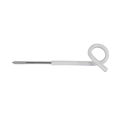 Distansisolator vit Pigtail 25 cm för polytråd, rep och band
