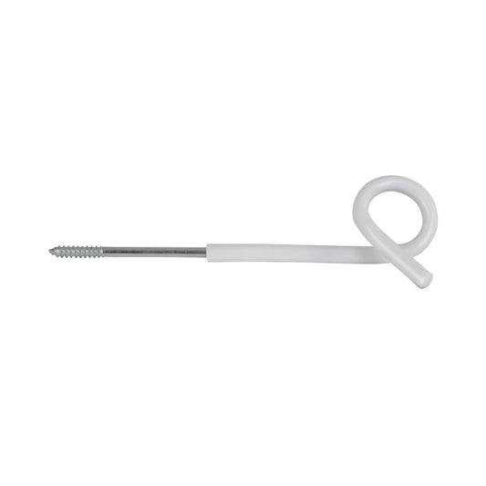 Distansisolator vit Pigtail 25 cm för polytråd, rep och band