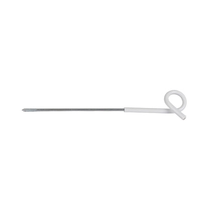 Distansisolator vit Pigtail 40 cm för polytråd, rep och band