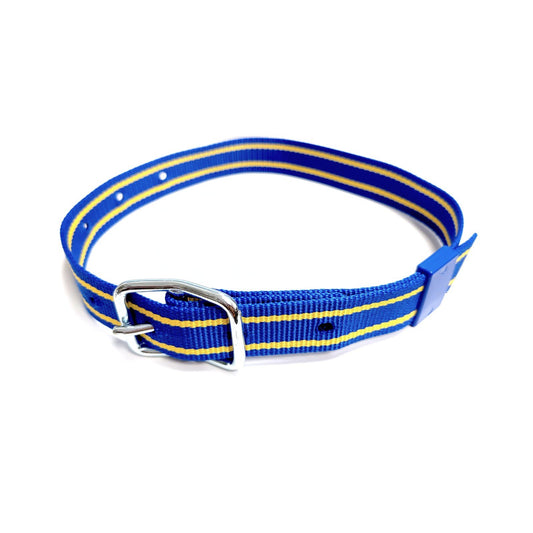 Transponerhalsband Blå-gul 40 mm