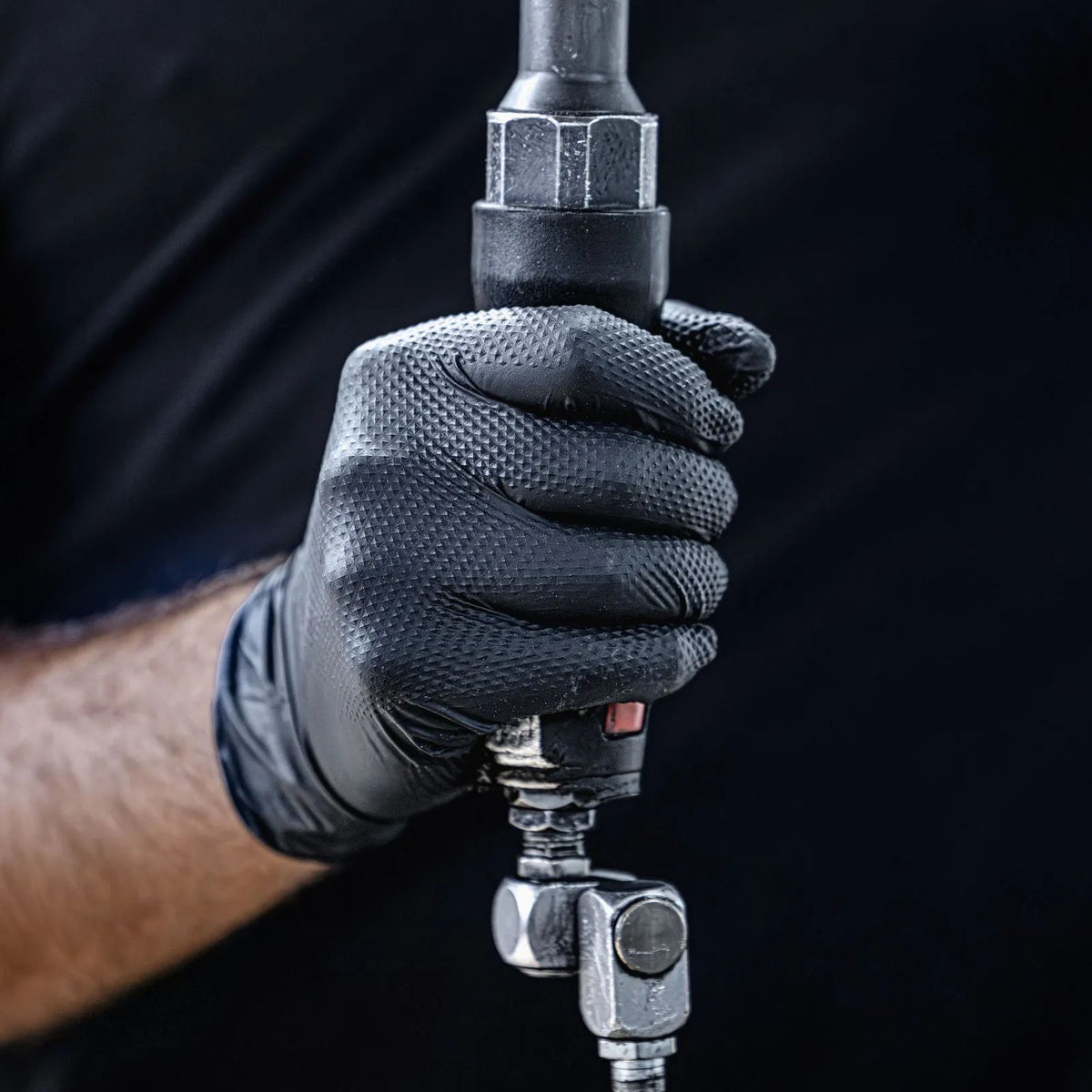 Engångshandskar X-Grip Svart (50-p) - Engångshandskar med extra grepp